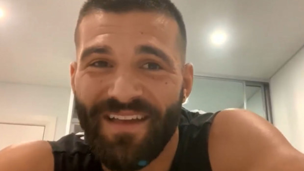 Josh Mansour is getting used to training at home.