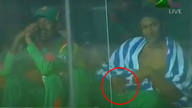 Shakib Al Hasan was handed a three-match suspension for this gesture towards a camera during an ODI match