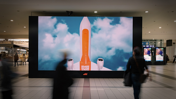 Jetstar QR code promotion at Flinders Street Station and Central Station