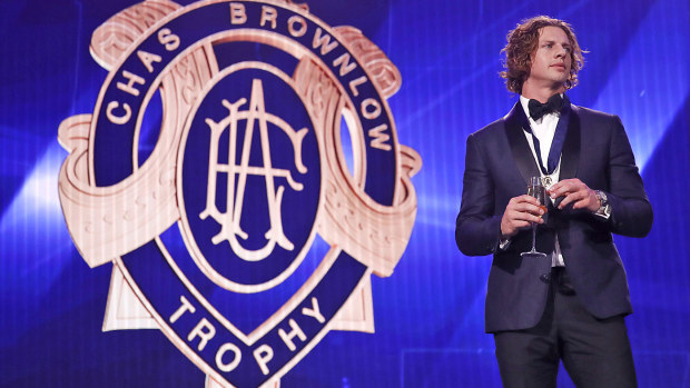Nat Fyfe of the Dockers during the 2019 Brownlow Medal