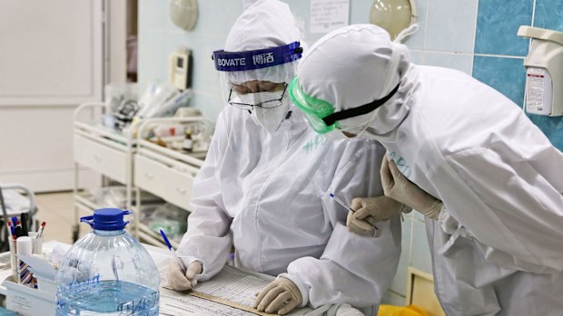 Hospital staff in Volgograd, Russia