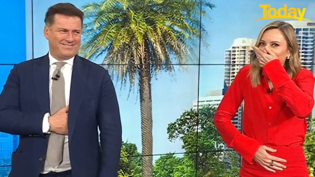 Karl Stefanovic burp Ally Langdon shock reaction after endoscopy prep
