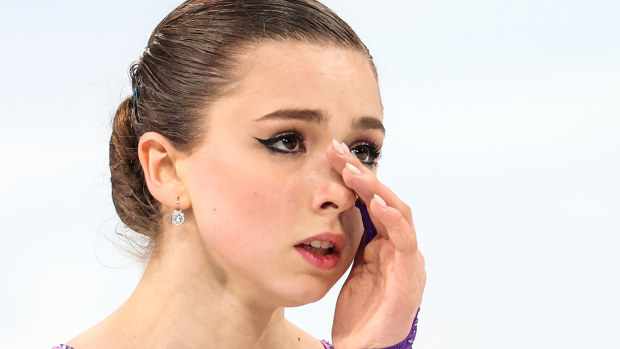 ROC figure skater Kamila Valieva performs during the women's short programme event at the Capital Indoor Stadium as part of the 2022 Winter Olympic Games.