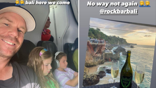 David Warner's Instagram stories seemed to suggest he was headed to Bali just days out from the Boxing Day Test against South Africa