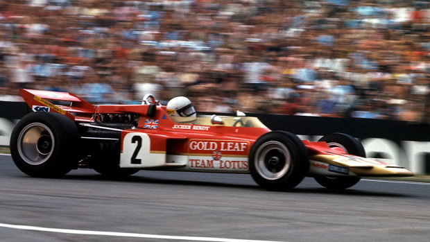 Jochen Rindt during his final F1 victory, at the 1970 German Grand Prix.