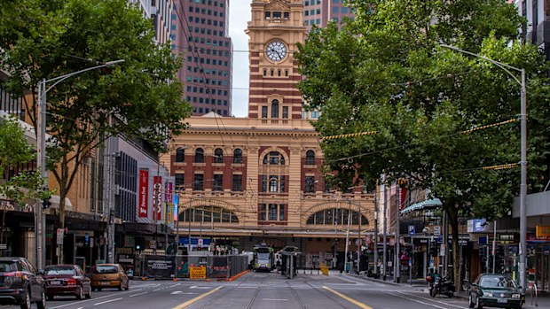 An empty Melbourne CBD during the five-day "circuit breaker" lockdown.