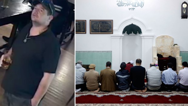 Man wearing a 'Trump' t-shirt arrested outside Al Noor mosque.