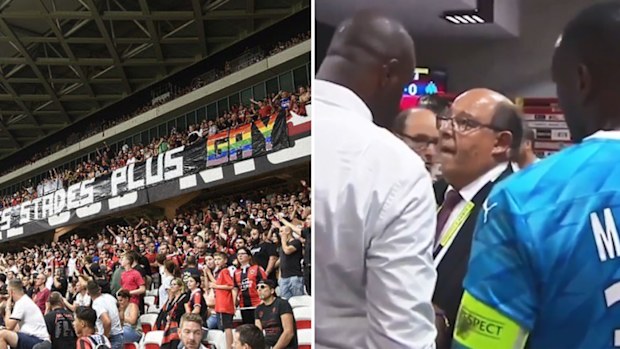 Nice vs Marseille halted by homophobic banners