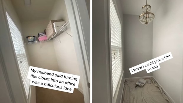 Woman transforms unused closet on TikTok