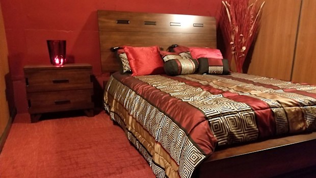 The bedroom of an underground bunker.