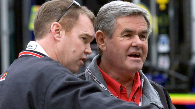 Al Unser Jr, with his father, four-time Indy 500 winner Al Sr, in 2002.