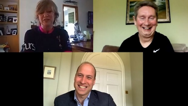 Prince William Scottish Charities video calls (EMBARGO 7:30am 21/5) Cor Hutton, Founder of Finding Your Feet and Stephen, one of the charity's beneficiaries