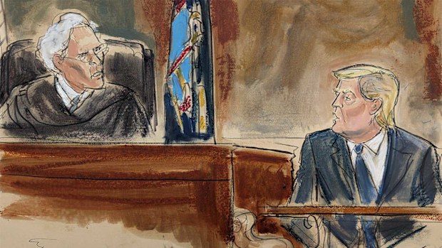 Judge Arthur Engoron grilled Donald Trump on the witness stand after he breached a gag order.