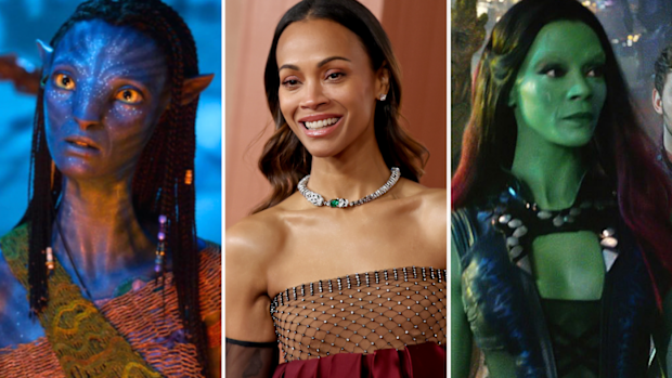 Zoe Saldana in Avatar: Fire and Ash and as Gamora in Guardians of the Galaxy