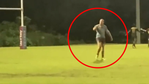 Matt Lodge is seen playing local rugby