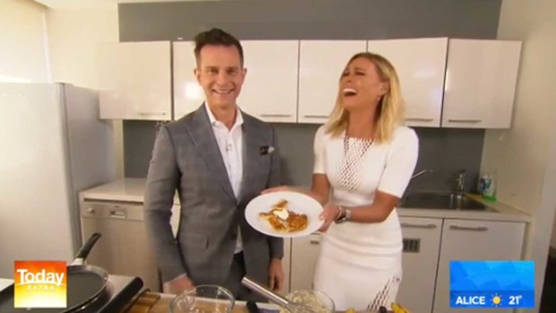 David Campbell and Sonia Kruger cook on Today Extra