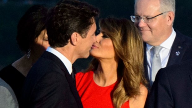 Melanie Trump and Justin Trudeau 