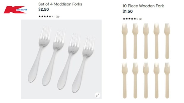 Reusable forks verses single-use. 