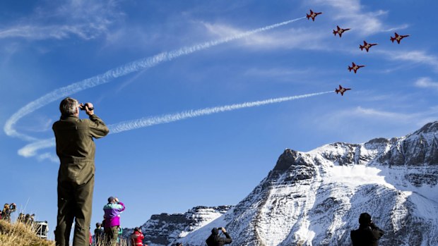 The Patrouille Suisse are the Swiss Air Force's aerobatic team.