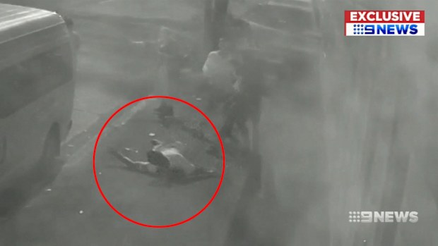 Security footage shows Dane Cordner punch Newcastle Knights prop Jacob Saifiti.