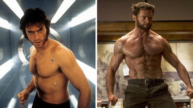 Hugh Jackman in X-Men (2000) and in The Wolverine (2013).