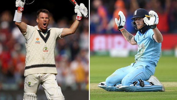 David Warner (left) and Ben Stokes