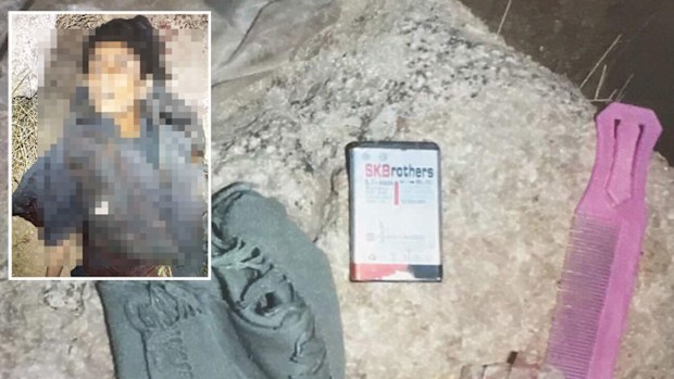 Photos of Khan Mohammed's body and the contents of his pockets. (ABC)