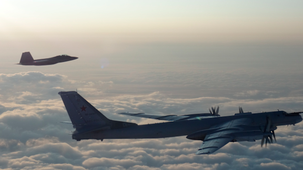 The Russian aircraft did not enter US airspace.