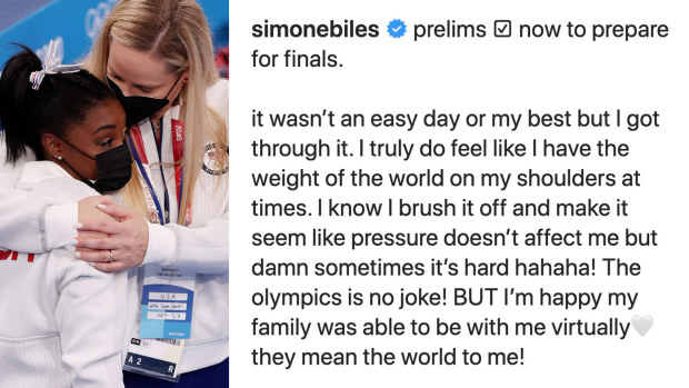 A revealing social media post from Simone Biles just 24 hours before she pulled out of the team final at the Tokyo Olympics.