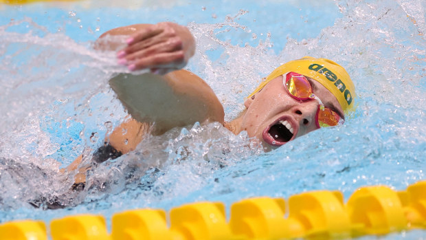 Alexa Leary in action at the 2023 World Para Swimming Championships.