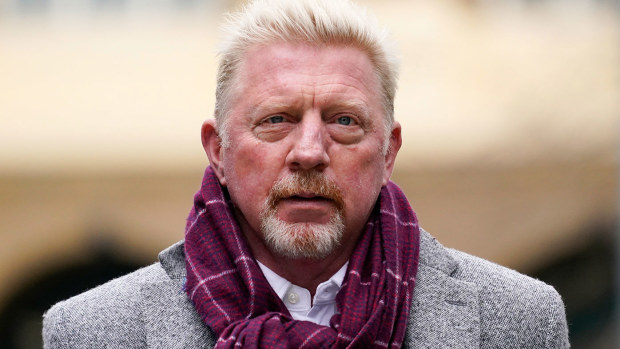 Former tennis player Boris Becker arrives at Southwark Crown Court, in London, Friday, April 8, 2022.