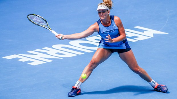 CoCo Vandeweghe during her semi-final loss to Venus Williams at the Australian Open. (AAP)