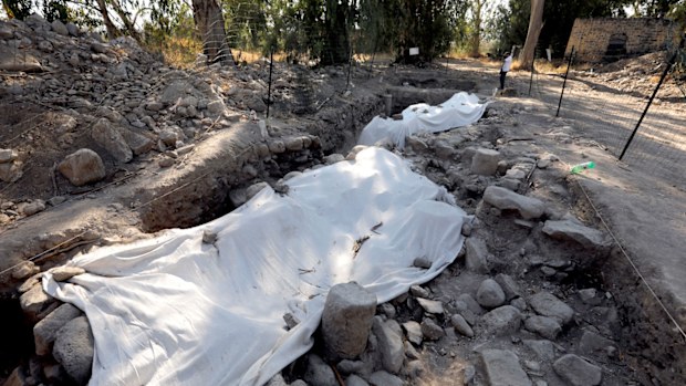 A picture taken on August 6, 2017, shows a general view of an archeological excavation site, believed to be the location of a biblical village that was home to Saint Peter, near the Sea of Galilee in northern Israel. (AFP)