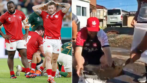 Canada helped out with the clean up from Typhoon Hagibis after they were eliminated from the 2019 Rugby World Cup