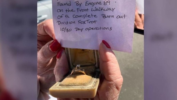 Getty fire wedding ring discovered by LA firefighters 2