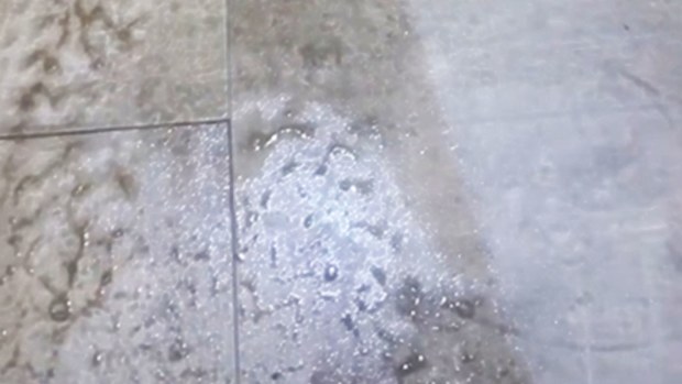 Floor during and after mopping