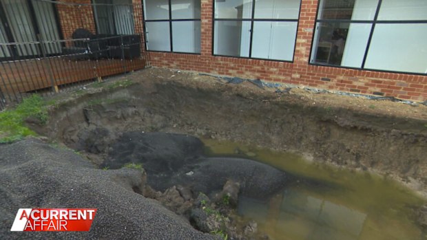 Geelong couple Dana and Rohan Lunn said their backyard now resembles a swamp.