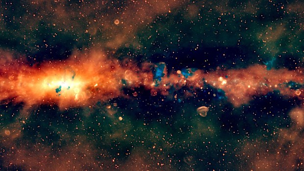 The GLEAM-X view of the Milky Way, as seen from the southern hemisphere, in radio colour.