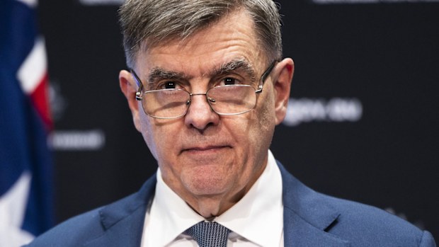Australia's Chief Medical Officer Brendan Murphy speaks during a press conference on May 01 2020.