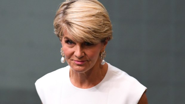 Former Australian Foreign Minister Julie Bishop makes a statement to the House of Representatives at Parliament House in Canberra