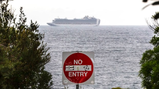 The Ruby Princess cruise chip is floating off the coast of Sydney.