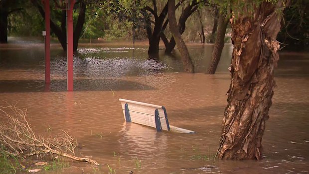 Floodwaters in Lismore in NSW.