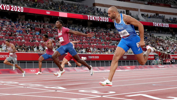 Jacobs claims the men's 100m final.