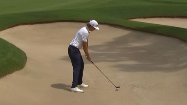 Cameron Smith came up with a "miracle" shot from this bunker during the Tour Championship.