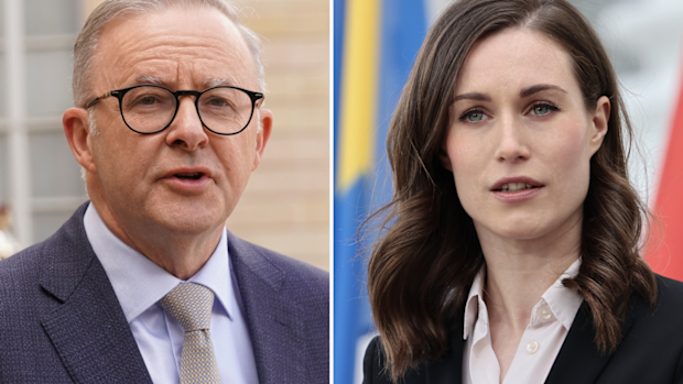 Anthony Albanese and Sanna Marin.