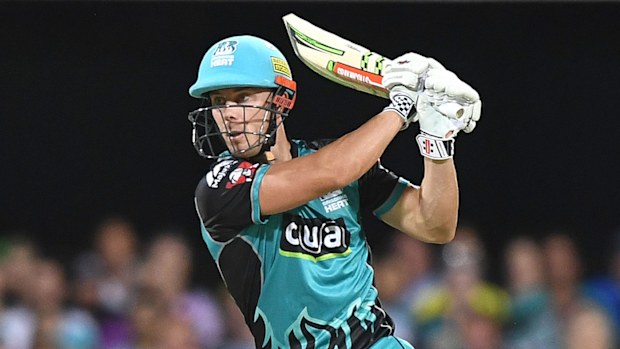 Chris Lynn in action for Brisbane Heat.
