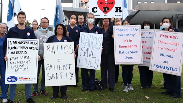 Nurses from Hornsby Ku-ring-gai Hospital are angry at low staffing levels which they say has created difficult and dangerous workloads.