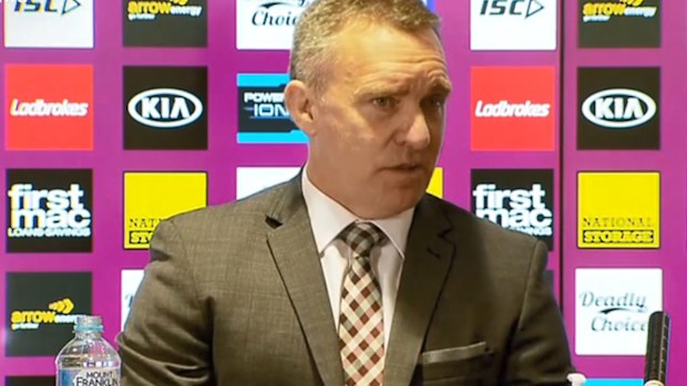 Broncos boss Paul White speaks at Anthony Seibold's press conference