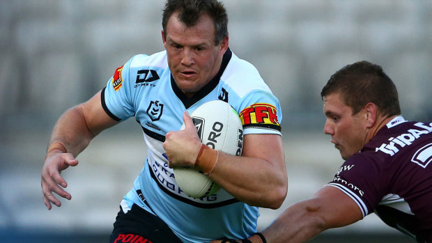 Josh Morris stars for the Sharks in their NRL trial against Manly (Getty)