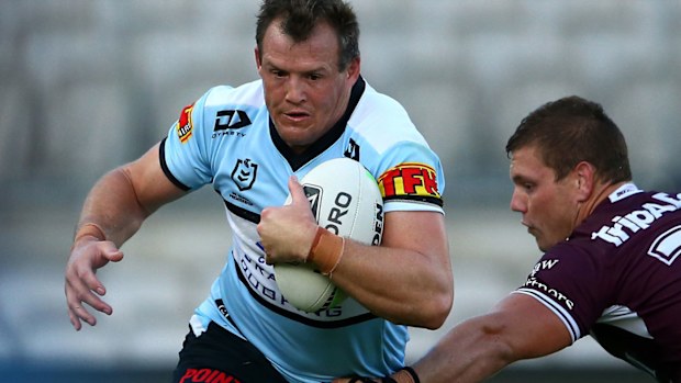 Josh Morris stars for the Sharks in their NRL trial against Manly (Getty)